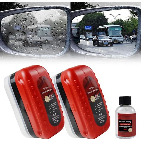 Lot 2 Nettoyant Vitre Voiture 2026 Nettoyant Pour Vitres Nettoyant Pour Pare-Brise De Voiture, Brosse Nettoyage Film D'Huile Automobile,Pour Pare-Brise (1/5)