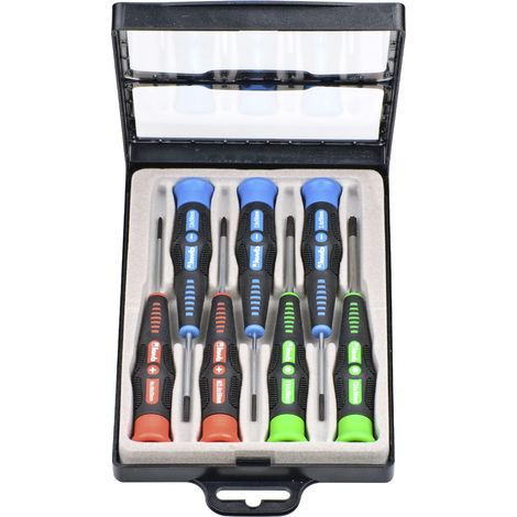 Jeu de tournevis de précision croix, fente + TX pour mécanique de précision, mini-tournevis pour horlogers/mécaniciens de précision, jeu d'outils dans boîte de rangement (1/4)