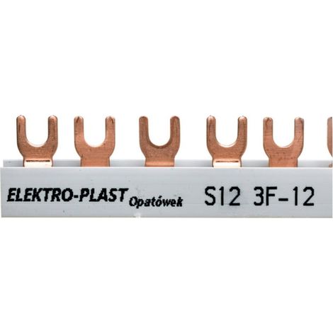 Barra de conexión 3P 63A 12mm2 horquilla 12mod 3F S12 3F10 45322