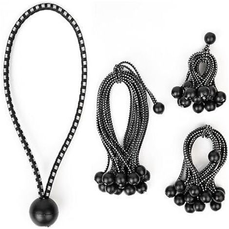 royaluxe-Tendeur élastique 45 pièces, tendeur de bâche, tendeur avec boule, élastique pour bâche, tentes, fixation de bâche de camping pour de nombreuses applications extérieures (10/15/22 cm)