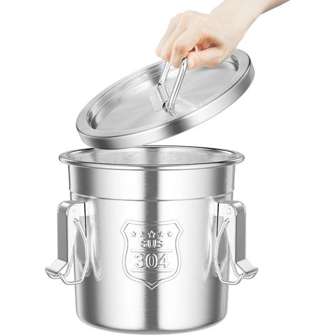 Contenitore ermetico in acciaio inox da 6 litri con chiusura di sicurezza, secchio per cereali (1/2)