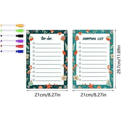 1 Pizarra magnética blanca, diseño 3D, superficie borrable, estampado de dibujos animados, para frigorífico y cocina. (1/5)