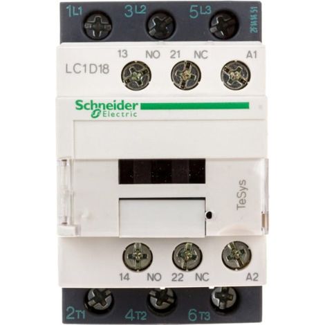 TESYS D – 3-POLIGER SCHÜTZ, AC3 – 18A, MOTORKONTAKTE. NO+ NC, SPULE 48 V AC 50/60 Hz, SCHRAUBANSCHLÜSSE