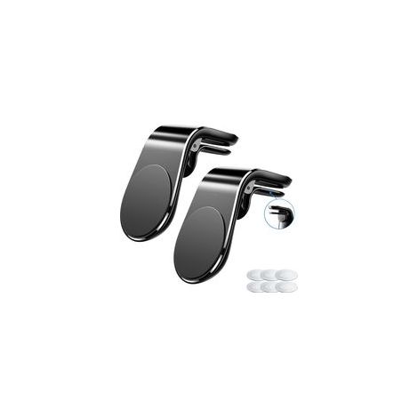 Lot de 2 supports de téléphone magnétiques pour grille de ventilation de voiture, universel – (1/5)