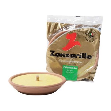 FIACCOLA TERRACOTTA ZANZARILLO - CITRONELLA CM 17,5 H.MM 35- 20 pezzi
