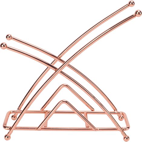 Napkin Holder Fashion Elegant Thickened X Shaped Hotel Table Napkin Holder Wrought Iron Vertical Tissue Holder Rose Gold (1/5)