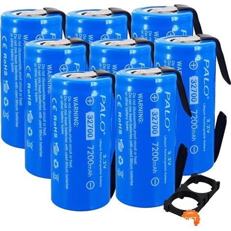 Batterie rechargeable LiFePO4, capacité de 7200mAh, tension de 3,2V (1/2)
