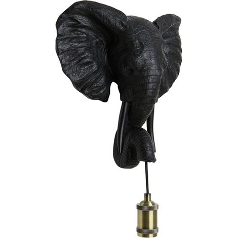Light & Living - wandleuchte - Elephant - schwarz - kunststoff -