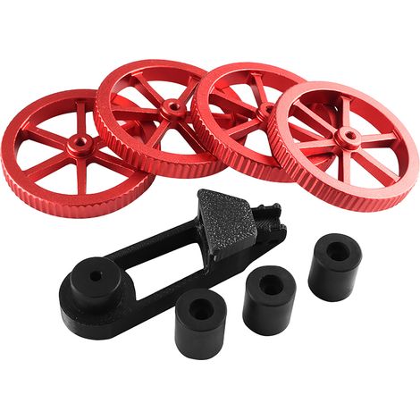 Zubehör für 3D-Drucker: 4 verbesserte rote Aluminium-Handverstellmuttern mit 4 Silikon-Säulensätzen, kompatibel mit Creality Ender 3/3 Pro/Ender 5/5 Plus/5 Pro/CR-10/10S/10S Pro/CR 20 (1/2)