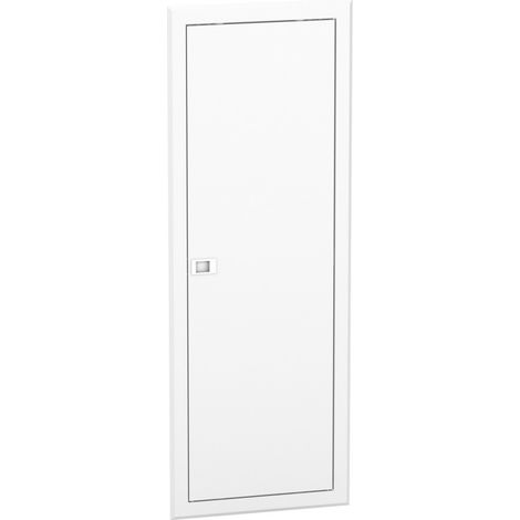 Schneider Electric – Porte de coffret électrique 1x13 modules – Opaque blanc RAL 9003 – 4 rangées de 26 pas de 9 mm – IK09 – IP40