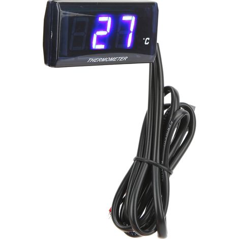 Digitale Wassertemperaturanzeige für Motorräder, ultradünnes LCD-Display, 12 V DC, 22-mm-Sondenadapter, kompatibel mit den meisten Motorrädern, blau (1/5)