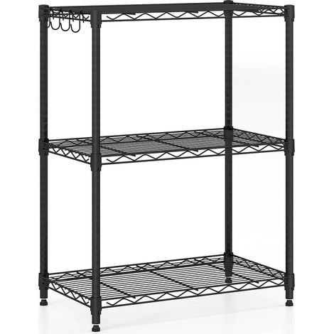 Étagère de rangement métal 3 niveaux réglables, charge 204 kg, montage sans outils pour garage ou cuisine (1/5)