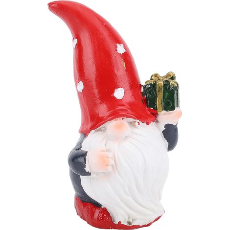 Adorable statuette de nain en résine, gnome décoratif pour les fêtes, à poser sur une table, une cheminée ou à utiliser à la maison ou au bureau. Idée cadeau. (1/5)