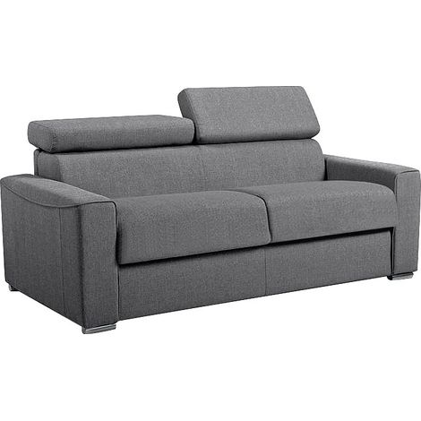 Divano letto 3 posti ribalta doghe larghe memory foam - Letto: 140 cm x 22 cm Tessuto Grigio - VIZIR