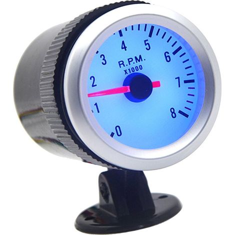 Jauge de tachymètre avec support tasse pour voiture automatique 2 "52mm 0 8000 tr/min lumière LED bleue (1/4)