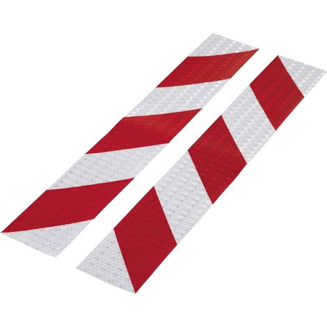 Toolcraft – Bande d'avertissement 1564046 rouge, argent – Longueur 400 mm, largeur 60 mm – Autocollante et réfléchissante – Pour sécurité routière