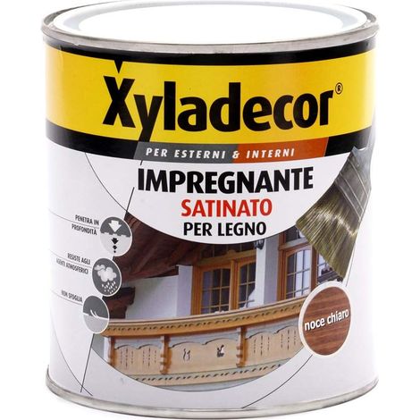 Impregnante Satinato per Legno Interni-Esterni. Noce Chiaro (750 Ml). Xyladecor (1/4)