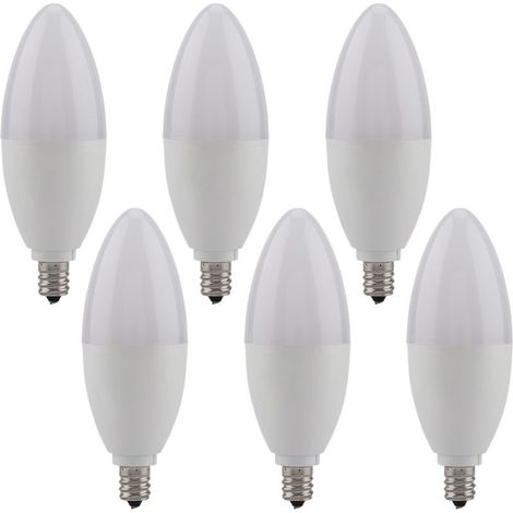 6 bulbs LED E12 for bougies, bougeoir decorative to light white hot of 5 W (1/5)