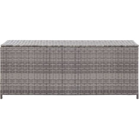 INLIFE Boîte de rangement de jardin Gris 120x50x60 cm Résine tressée (1/5)