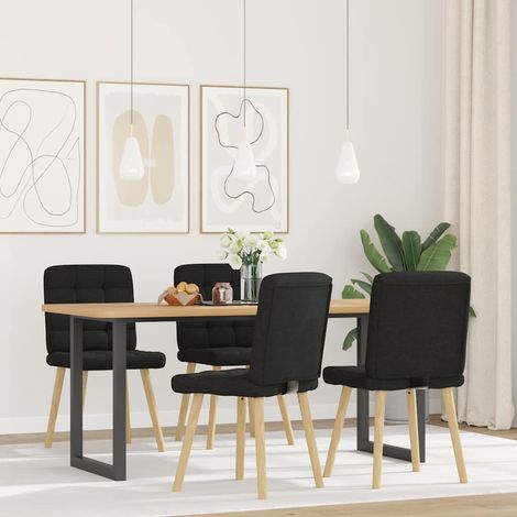 Lot de 4 Chaises à manger,Chaise de cuisine noir tissu CFW63357 (1/5)