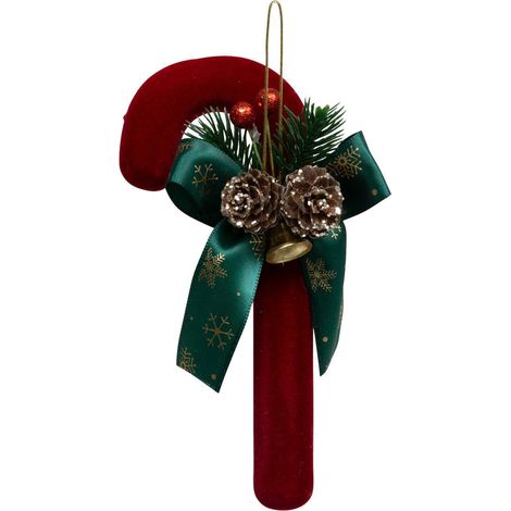 Baumschmuck Zuckerstange Samt rot 17cm - Atmosphera créateur d'intérieur