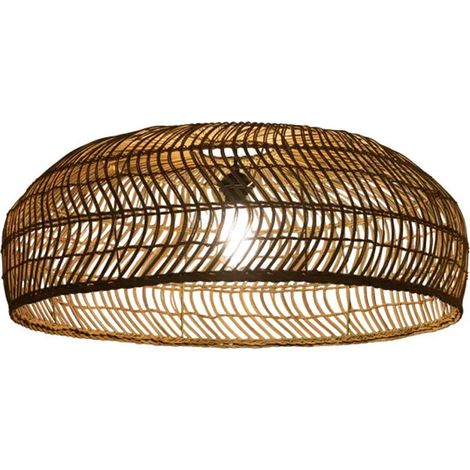 Abat-jour pour suspension Eugénie en bambou - ⌀ 80 cm - marron (1/4)