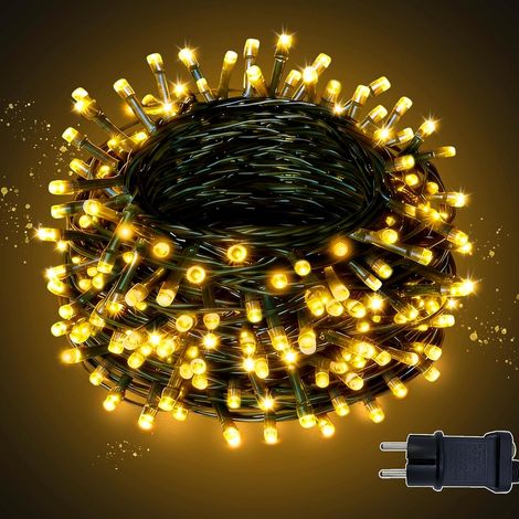 Guirlande lumineuse LED d'extérieur 10 m, 100 LED avec prise, 8 modes, étanche IP44, guirlande lumineuse d'extérieur et intérieur, jardin, avec minuterie, fonction mémoire, pour extérieur
