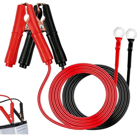 30A Pinces Crocodile avec Câble de Démarrage 1m, pour Batterie de Voiture, Compatible 12V et 24V, Métal Cuivré pour Conductivité, Sécurité avec Fusible Intégré, Usage Universel (1/5)