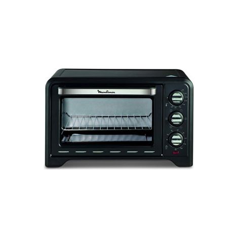 Moulinex – Mini four chaleur tournante 19L 1380W noir – 6 modes de cuisson – Thermostat 240°C – Convection naturelle – Gril 740W