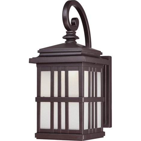 Dimmbare LED Außen Wandleuchte Laterne Bronze / Mattglas (1/2)