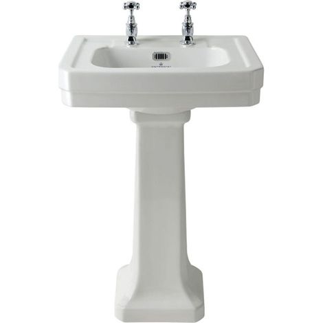 Bayswater Victrion Basin with Full Pedestal 550mm Wide 2 Tap Hole