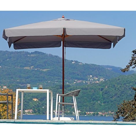 Regenschirm mit Holzschaft, graue Leinwand 300x400 cm MALIGI HOME MG-LEILA  Grau (1/3)