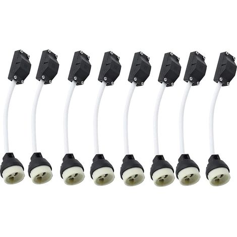 8 Pièces Douilles GU10 en Céramique avec Connecteur Câble 2A 250V Douille de Lamp GU10 Socket Adaptateur de Base avec Câbles Isolés pour Lampes LED Ampoules Halogène CFLSpots Encastrables (1/5)