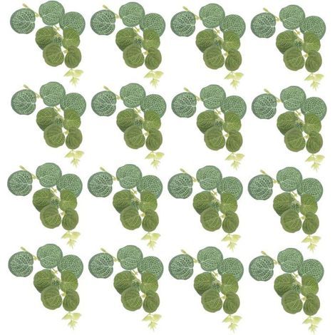 Artificial Eucalyptus Stems - 50 Pieces - UV Resistant - Green Plastic (1/4)
