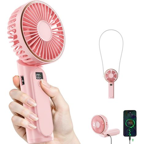 Ventilateur turbo portable 3 en 1, mini ventilateur rechargeable à 5 vitesses avec 12 h d'autonomie, technologie Air Turbo pour une utilisation en extérieur et en voyage.-AquaForge (1/5)