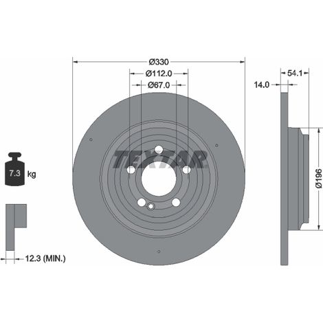 Lot de 2 Disques de frein Textar 92306905 MERCEDES-BENZ 1674238700 A1674238700