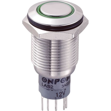 TRU COMPONENTS 701818 LAS2GQF-11ZE/G/12V/S/P Vandalismusgeschützter Druckschalter 250 V/AC 3 A 1 x E (1/2)