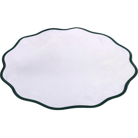 Set de table rond festonné - Lin lavable en machine - pour protéger la chaleur de la table (1/5)