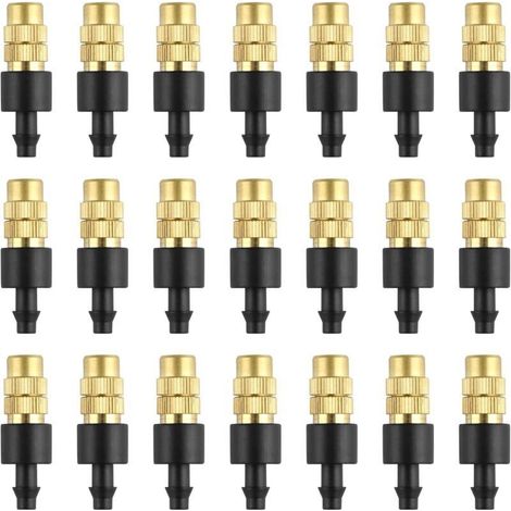 (30 Pièces)Buse de Pulvérisation en Laiton, Buse d'atomisation Réglable Cuivre d'Irrigation goutte 4/7mm Atomisation Micro Arroseur