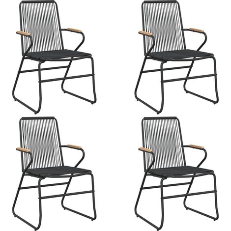 Maison Exclusive - Sedie da Giardino 4pz Nere 58x59x85,5 cm Rattan PVC (1/5)