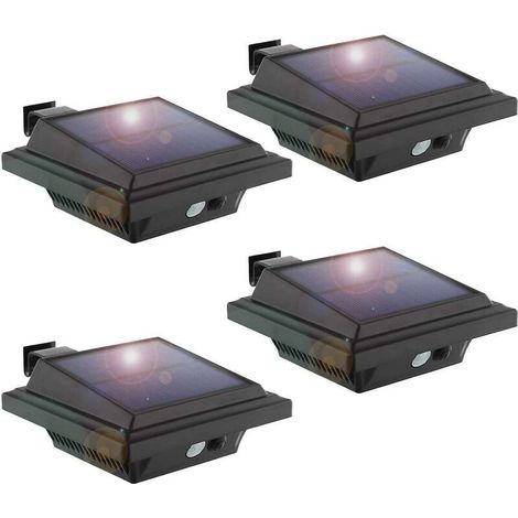 Solarbetriebene Außenleuchten mit Bewegungsmelder, 25 Solar-LED-Dachrinnenleuchten, IP65 wasserdichte, kabellose 500 lm dekorative Wandleuchten für Einfahrten, Garten, Terrasse, Zaun (kalt)