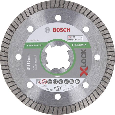 Bosch X-Lock Best for Ceramic Extra Clean Turbo Disco diamantato per smerigliatrice - 115x1,4 mm