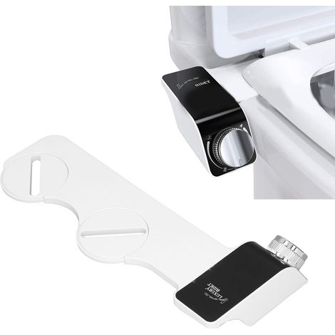 WC-Sitz mit integriertem Bidet, einfach zu montieren und eingebaute Pumpe, nicht elektrisch, Einzeldüse, funktioniert mit weichem Wasser, Zubehör inklusive, selbstreinigend, einstellbarer Wasserdruck: (1/5)