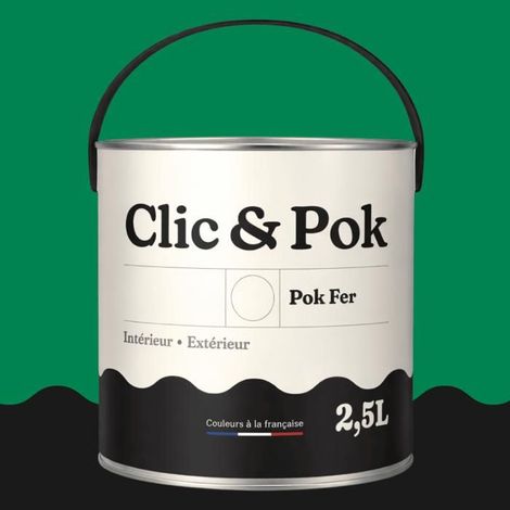 Peinture Fer Antirouille – Métal Extérieur Intérieur, Satinée, Protection Rouille - 2,5L - RAL 6024 - Vert signalisation