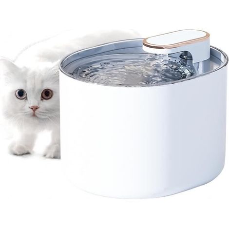 (BLANC)Fontaine à Eau Chat - Ultra Silencieuse - 3L - Filtre sans BPA - Blanc (1/4)