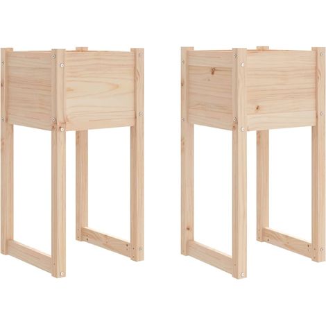 Maison Exclusive - Fioriere 2 pz Bianche 40x40x81 cm in Legno Massello di Pino (1/5)