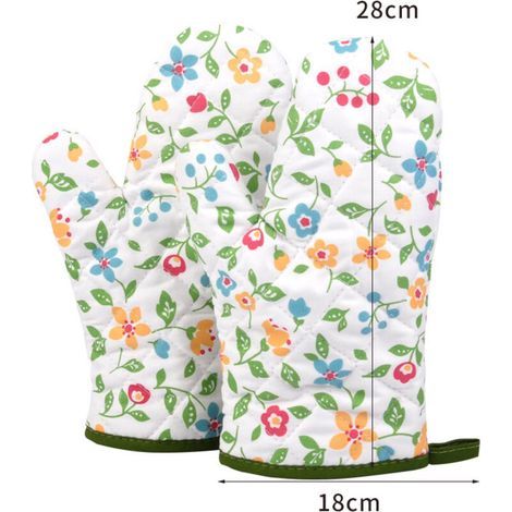 Gant de Four Anti Chaleur Gant de Cuisine Manique pour Le Four Contre la Chaleur (-92°C à +200°C) - Une Pairs - 28 18cm (1/5)