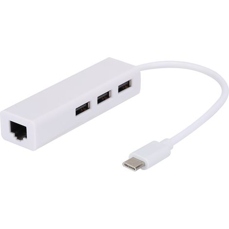 Adaptateur de câble réseau USB 3.1 vers RJ45 USB 2.0 3A 100W PD Type-C vers HUB pour la transmission de données (1/5)