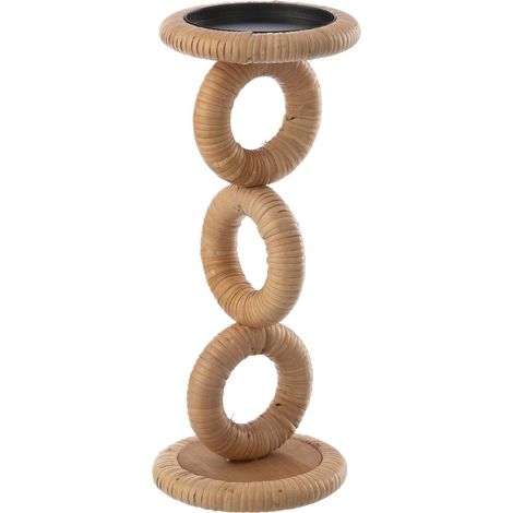 Bougeoir en Rotin "Ring" 36cm Naturel (1/5)