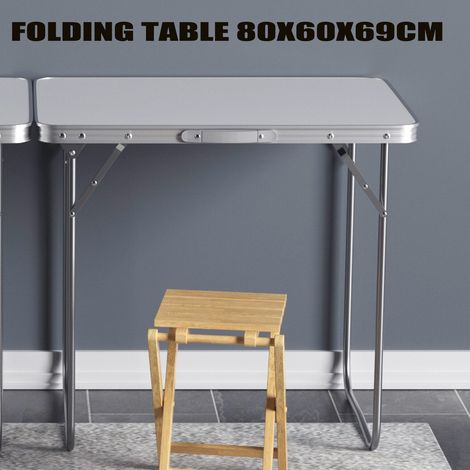 Table de camping pliable et portable en aluminium, 80 cm, pour la cuisine, l'extérieur et les pique-niques (1/5)